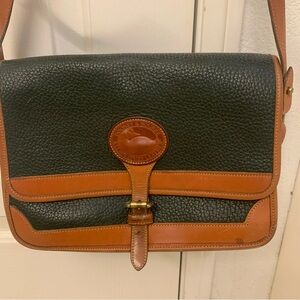 Vintage Dooney & Bourke Shoulder Bag Dark Green All Weather Leather See Mark in